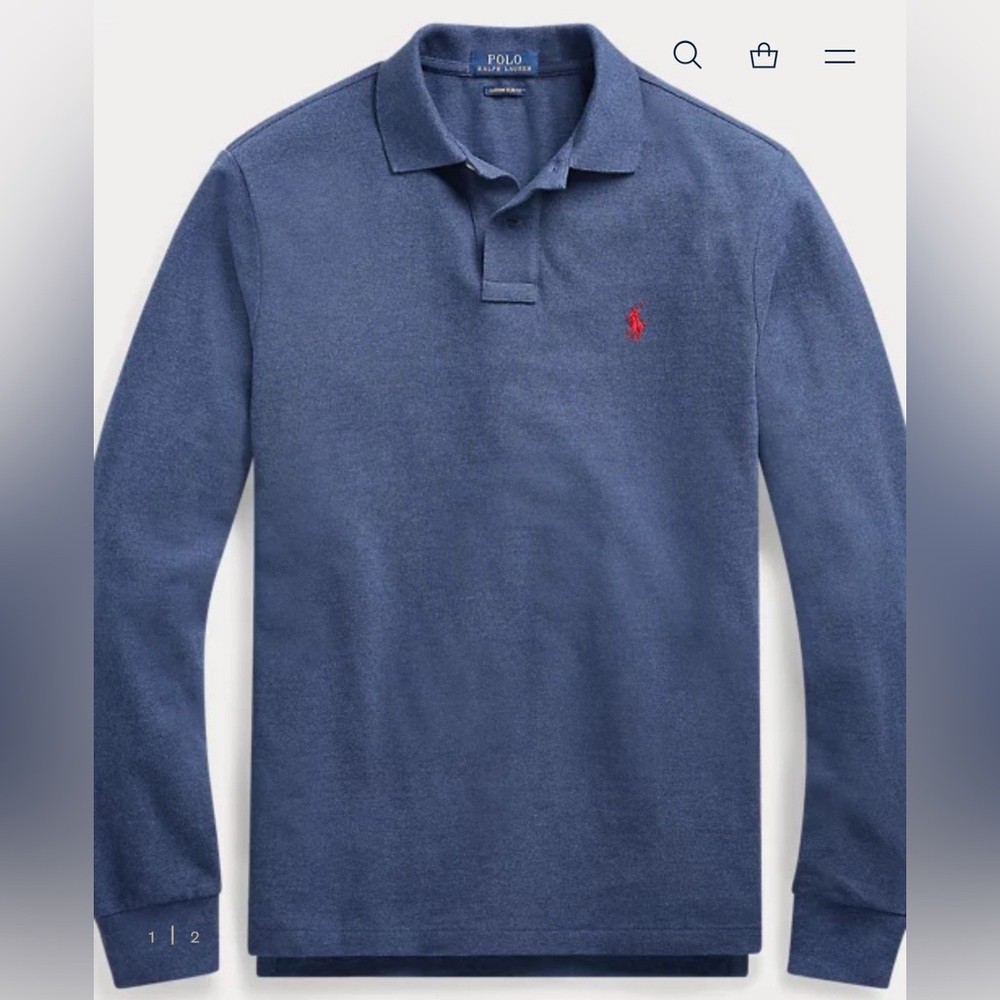 Boys Dark Blue Long-Sleeved Polo Shirt